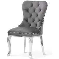 Krēsls Madame Glamour Silver Standard Augstums 101 cm, Platums 51 Dziļums 63 Sēdvietas augstums Materiāls tērauds, Apdare audums, Auduma numurs Bluvel 14, Krāsa pelēks