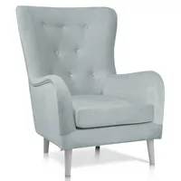 Krēsls Marshal White Standard Augstums 98 cm, Platums 78 Dziļums 96 Sēdvietas augstums 40 Materiāls dabīgs koks, Apdare audums, Auduma numurs Paros 05, Krāsa gaiši pelēks