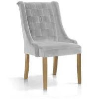 Krēsls Prince Oak Standard Augstums 102 cm, Platums 63 Dziļums 73 Sēdvietas augstums 49 Materiāls dabīgs koks, Apdare audums, Auduma numurs Bluvel 03, Krāsa Sudrabs