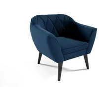 Mīksts krēsls Amelia typ 198 Standard Sēdvietas dziļums 52 cm, Platums 80 Dziļums 71 Augstums 75 augstums 40 Apdares materiāli audums, Ar roku balstiem 1, Auduma numurs Velluto 11, Krāsa zils