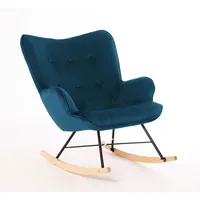 Mīksts krēsls Cherub Rocker Standard Sēdvietas dziļums 54 cm, Platums 77 Dziļums 83 Augstums 94 augstums 43 Apdares materiāli audums, Karkasa materiāls dabīgs koks  metāls, Ar roku balstiem 1, Auduma numurs Kronos 09, Krāsa zils