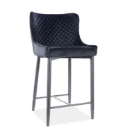 Krēsls Colin B H-2 Velvet Elementu krāsa melns, Korpusa Auduma numurs Bluvel 19, Platums 48 cm, Dziļums 42 Augstums 88 Sēdvietas augstums 60 Materiāls metāls, Apdare audums