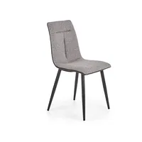 Krēsls K-374 Augstums 90 cm, Platums 45 Dziļums 52 Sēdvietas augstums 50 Materiāls tērauds, Apdare eko āda  audums, Krāsa pelēks