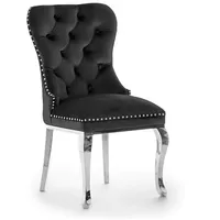 Krēsls Madame Glamour Silver Standard Augstums 101 cm, Platums 51 Dziļums 63 Sēdvietas augstums Materiāls tērauds, Apdare audums, Auduma numurs Bluvel 19, Krāsa melns