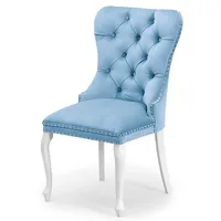 Krēsls Madame Ludwik White Standard Augstums 101 cm, Platums 51 Dziļums 63 Sēdvietas augstums Materiāls dabīgs koks, Apdare audums, Auduma numurs Kronos 31, Krāsa gaiši zils