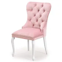 Krēsls Madame Ludwik White Standard Augstums 101 cm, Platums 51 Dziļums 63 Sēdvietas augstums Materiāls dabīgs koks, Apdare audums, Auduma numurs Bluvel 91, Krāsa gaiši rozā