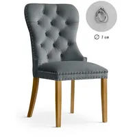 Krēsls Madame Oak Standard Augstums 98 cm, Platums 56 Dziļums 63 Sēdvietas augstums 48 Materiāls dabīgs koks, Apdare audums, Auduma numurs Bluvel 14, Krāsa pelēks