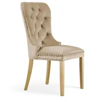 Krēsls Madame Oak Standard Augstums 98 cm, Platums 56 Dziļums 63 Sēdvietas augstums 48 Materiāls dabīgs koks, Apdare audums, Auduma numurs Paros 02, Krāsa krēma