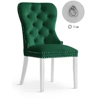 Krēsls Madame White Standard Augstums 98 cm, Platums 56 Dziļums 63 Sēdvietas augstums 48 Materiāls dabīgs koks, Apdare audums, Auduma numurs Bluvel 78, Krāsa zaļš