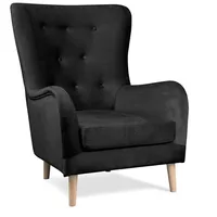 Krēsls Marshal Beech Standard Augstums 98 cm, Platums 78 Dziļums 96 Sēdvietas augstums 40 Materiāls dabīgs koks, Apdare audums, Auduma numurs Kronos 07, Krāsa melns