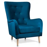Krēsls Marshal Beech Standard Augstums 98 cm, Platums 78 Dziļums 96 Sēdvietas augstums 40 Materiāls dabīgs koks, Apdare audums, Auduma numurs Kronos 09, Krāsa tumši zils