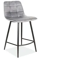 Krēsls Mila H-2 Velvet Augstums 87 cm, Platums 43 Dziļums 40 Sēdvietas augstums 60 Materiāls metāls, Apdare audums, Auduma numurs Bluvel 14, Krāsa pelēks