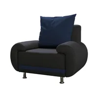 Mīksts krēsls Amore 1S standard Elementu krāsa zils, Korpusa grafīts, Platums 102 cm, Dziļums 82 Augstums 78 Sēdvietas augstums 40 Apdares materiāli audums, Pildījums Falista  augstas elastības putas Porolons, Ar roku balstiem 1, Auduma numurs Neo 14 19