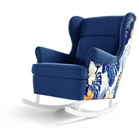 Mīksts krēsls Axel typ 195 Standard Sēdvietas dziļums 58 cm, Platums 80 Dziļums 88 Augstums 104 augstums 43 Apdares materiāli audums, Ar roku balstiem 1, Auduma numurs Kronos 5  Tropic 3, Krāsa zils