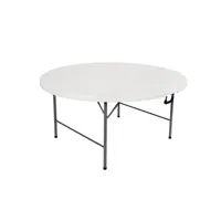 Galds Folding table round Augstums 74 cm, Diametrs 122 Materiāls tērauds  plastmasa, Forma aplis, Saliekamais 1, Krāsa balts