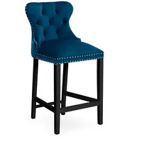 Krēsls Madame 60 Black Standard Augstums 104 cm, Platums 50 Dziļums 57 Sēdvietas augstums 68 Materiāls dabīgs koks, Apdare audums, Auduma numurs Bluvel 86, Krāsa zila