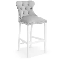 Krēsls Madame 70 White Standard Augstums 114 cm, Platums 50 Dziļums 57 Sēdvietas augstums 78 Materiāls dabīgs koks, Apdare audums, Auduma numurs Bluvel 03, Krāsa gaiši pelēks