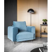 Mīksts krēsls Dalia 1S Premium Standard Sēdvietas dziļums 56 cm, Platums 105 Dziļums 95 Augstums 90 augstums 40 Apdares materiāli audums, Pildījums Falista  Hr putas, Ar roku balstiem 1, Auduma numurs Velvetmat 100, Krāsa gaiši zils