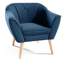 Mīksts krēsls Flora typ 204 Standard Sēdvietas dziļums 52 cm, Platums 80 Dziļums 71 Augstums 75 augstums 40 Apdares materiāli audums, Ar roku balstiem 1, Auduma numurs Velluto 11, Krāsa zils