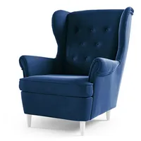 Mīksts krēsls Lino Uszak typ 190 Standard Sēdvietas dziļums 55 cm, Platums 85 Dziļums 90 Augstums 103 Apdares materiāli audums, Ar roku balstiem 1, Auduma numurs Riviera 81, Krāsa zils