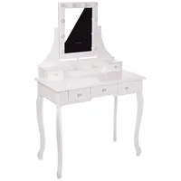 Kosmētikas galds Monica ar Led Platums 75 cm, Atvilktņu skaits 5, Ar atvilktnēm 1, Izgatavošanas materiāls Mdf, Augstums 127 Dziļums 40 spoguli jā, Krāsa balts