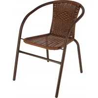 Krēsls Bistro Chair Platums 52 cm, Dziļums 61 Augstums 72 Sēdvietas augstums 43 Materiāls metāls  tehnorotangs, Krāsa brūns
