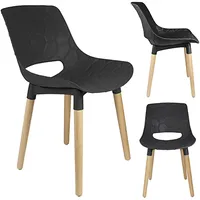 Krēsls Davis Scandinavian Augstums 77.5 cm, Platums 45 Dziļums 55 Sēdvietas augstums 44 Materiāls dabīgs koks Dižskābardis  plastmasa, Krāsa melns