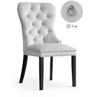 Krēsls Madame Black Standard Augstums 98 cm, Platums 56 Dziļums 63 Sēdvietas augstums 48 Materiāls dabīgs koks, Apdare audums, Auduma numurs Bluvel 03, Krāsa Sudrabs