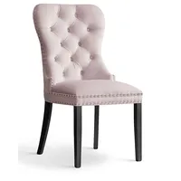 Krēsls Madame Black Standard Augstums 98 cm, Platums 56 Dziļums 63 Sēdvietas augstums 48 Materiāls dabīgs koks, Apdare audums, Auduma numurs Bluvel 91, Krāsa gaiši rozā