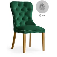 Krēsls Madame Oak Standard Augstums 98 cm, Platums 56 Dziļums 63 Sēdvietas augstums 48 Materiāls dabīgs koks, Apdare audums, Auduma numurs Bluvel 78, Krāsa zaļš