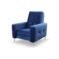 Mīksts krēsls Domino 1S Standard Sēdvietas dziļums 60 cm, Platums 88 Dziļums 85 Augstums 97 augstums 46 Apdares materiāli audums, Pildījums Falista  augstas kvalitātes putas Porolons, Ar roku balstiem 1, Auduma numurs Bluvel 86, Krāsa zils