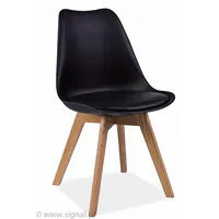 Krēsls Kris Oak Augstums 83 cm, Korpusa krāsa melns, Elementu ozols, Platums 49 Dziļums 41 Sēdvietas augstums 45 Materiāls plastmasa  koks, Apdare eko āda
