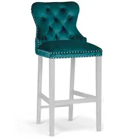 Krēsls Madame 70 White Standard Augstums 114 cm, Platums 50 Dziļums 57 Sēdvietas augstums 78 Materiāls dabīgs koks, Apdare audums, Auduma numurs Kronos 04, Krāsa jūraszaļš