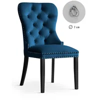 Krēsls Madame Black Standard Augstums 98 cm, Platums 56 Dziļums 63 Sēdvietas augstums 48 Materiāls dabīgs koks, Apdare audums, Auduma numurs Bluvel 86, Krāsa zils
