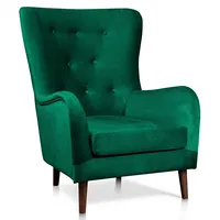 Krēsls Marshal Walnut Standard Augstums 98 cm, Platums 78 Dziļums 96 Sēdvietas augstums 40 Materiāls dabīgs koks, Apdare audums, Auduma numurs Kronos 19, Krāsa zaļš