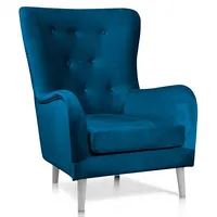 Krēsls Marshal White Standard Augstums 98 cm, Platums 78 Dziļums 96 Sēdvietas augstums 40 Materiāls dabīgs koks, Apdare audums, Auduma numurs Kronos 09, Krāsa tumši zils