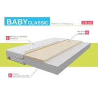 Matracis Baby Classic Platums 60 cm, Garums 120 Biezums 10 Pildījums latekss  putas Porolons, Materiāls hipoalerģiskais, Efekts hipoalerģiskais