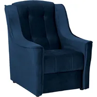 Mīksts krēsls Niagara 1S Standard Platums 83 cm, Dziļums 90 Augstums 93 Apdares materiāli audums, Pildījums Bonel atsperes  putas Porolons, Karkasa materiāls dabīgs koks Ksp, Ar roku balstiem 1, galvas balstu Auduma numurs Kronos 09, Krāsa zils