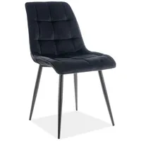 Krēsls Chic Velvet Augstums 88 cm, Platums 50 Dziļums 43 Sēdvietas augstums 49 Materiāls metāls, Apdare audums, Auduma numurs Bluvel 19, Krāsa melns
