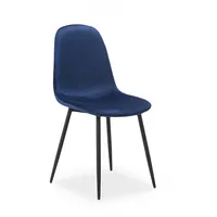 Krēsls Fox Velvet  Augstums 86 cm, Platums 44 Dziļums 39 Sēdvietas augstums 46 Materiāls metāls, Apdare audums, Krāsa tumši zils