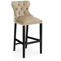 Krēsls Madame 70 Black Standard Augstums 114 cm, Platums 50 Dziļums 57 Sēdvietas augstums 78 Materiāls dabīgs koks, Apdare audums, Auduma numurs Bluvel 28, Krāsa bēšs