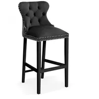 Krēsls Madame 70 Black Standard Augstums 114 cm, Platums 50 Dziļums 57 Sēdvietas augstums 78 Materiāls dabīgs koks, Apdare audums, Auduma numurs Bluvel 19, Krāsa melns