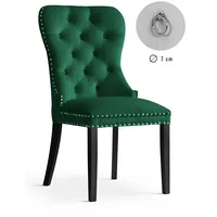 Krēsls Madame Black Standard Augstums 98 cm, Platums 56 Dziļums 63 Sēdvietas augstums 48 Materiāls dabīgs koks, Apdare audums, Auduma numurs Bluvel 78, Krāsa zaļš