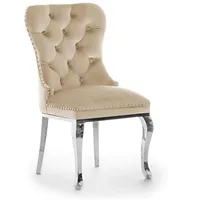 Krēsls Madame Glamour Silver Standard Augstums 101 cm, Platums 51 Dziļums 63 Sēdvietas augstums Materiāls tērauds, Apdare audums, Auduma numurs Paros 02, Krāsa krēma
