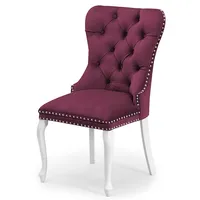 Krēsls Madame Ludwik White Standard Augstums 101 cm, Platums 51 Dziļums 63 Sēdvietas augstums Materiāls dabīgs koks, Apdare audums, Auduma numurs Kronos 03, Krāsa violets