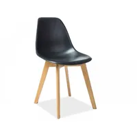 Krēsls Moris Augstums 84 cm, Platums 46 Dziļums 37 Sēdvietas augstums Materiāls plastmasa  koks, Kājiņu krāsa Dižskābardis, Krāsa melns