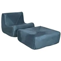 Mīksts krēsls Nua N24 Platums 86 cm, Dziļums 102 Augstums 70 Apdares materiāli audums, Ar pufu 1, Krāsa zils