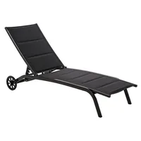 Sauļošanās krēsls Ibiza Garden Platums 67 cm, Korpusa krāsa melns, Elementu Garums 192 Augstums 30 Materiāls alumīnijs  audums Textilene, saliekams 1
