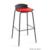 Krēsls Duke Black Augstums 86 cm, Platums 41 Sēdvietas maksimālais augstums 78 Dziļums 47 56 Materiāls plastmasa  metāls, Apdare eko āda, Krāsa melns sarkans