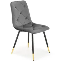 Krēsls K-438 Augstums 86 cm, Platums 45 Dziļums 50 Sēdvietas augstums 47 Materiāls tērauds, Apdare audums, Krāsa pelēks